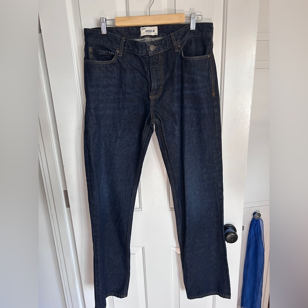 Fat Face Men's Deep Indigo Straight Jeans - excellent condition - size 34 long